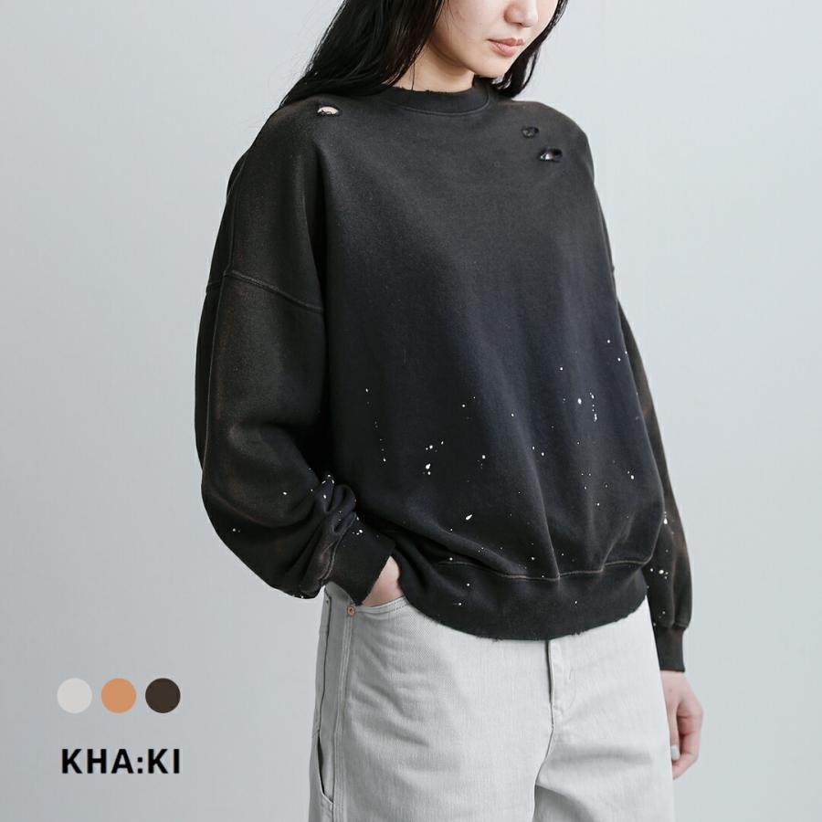 kha:ki（カーキ） コットンフレンチテリー ダメージペイント 