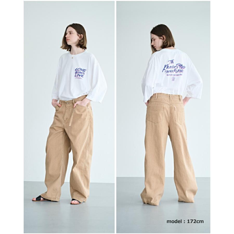 kha:ki（カーキ） コットンジャージー 7分袖 グラフィックプリント T