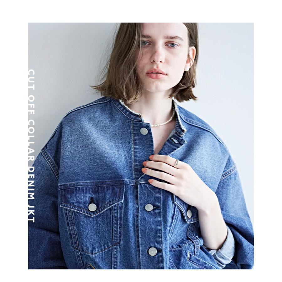 kha:ki（カーキ） カット オフ カラー デニム ジャケット CUT OFF