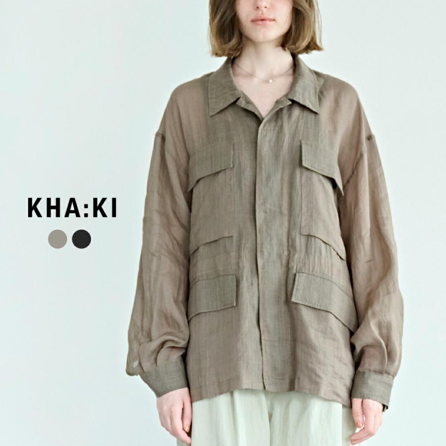 kha:ki（カーキ） シアーラミーポプリン ミリタリーシャツジャケット