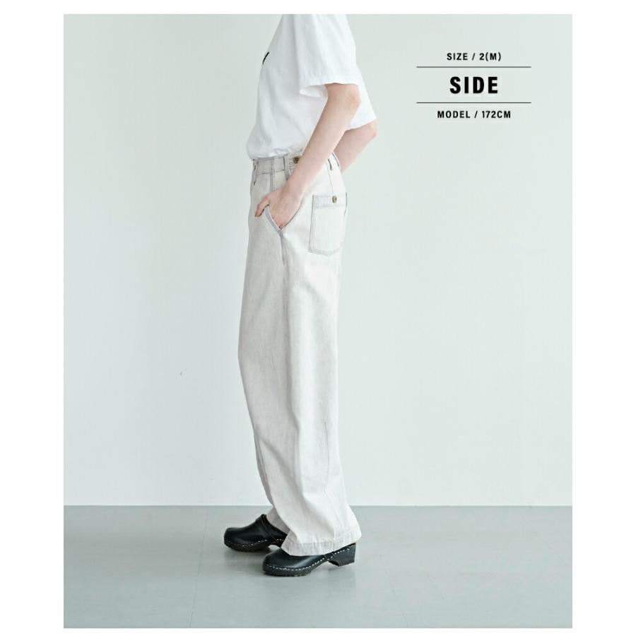kha:ki（カーキ） コットンデニム オーバル ワイドトラウザーパンツ