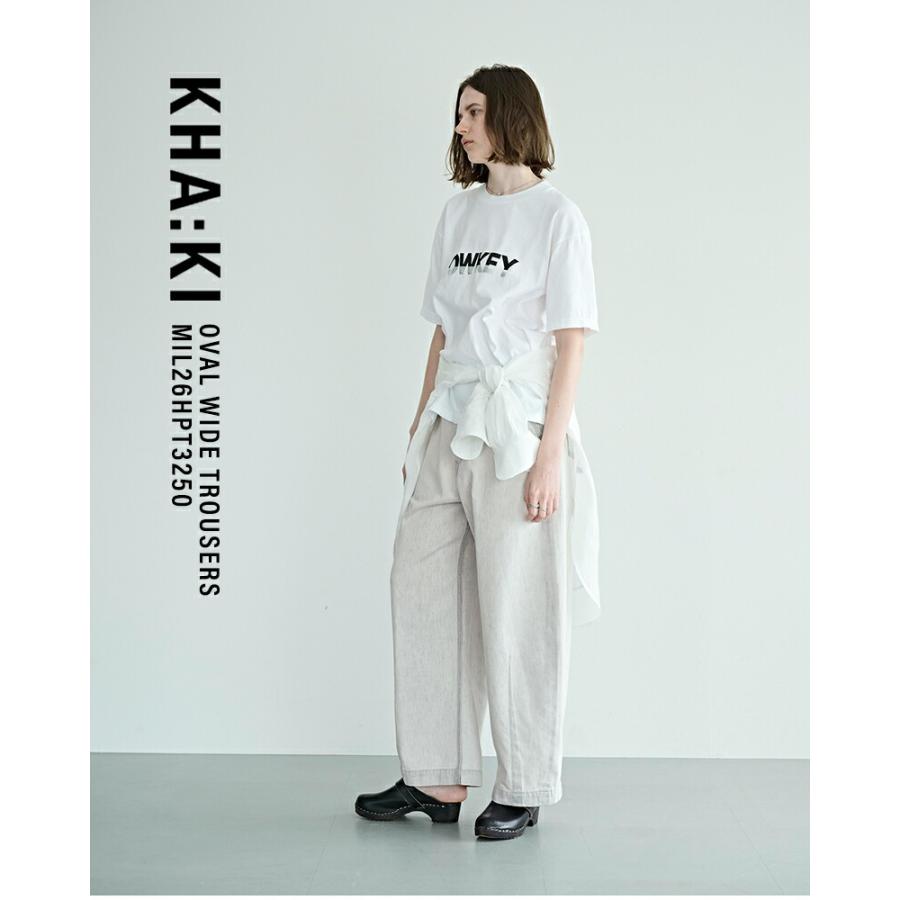 kha:ki（カーキ） コットンデニム オーバル ワイドトラウザーパンツ