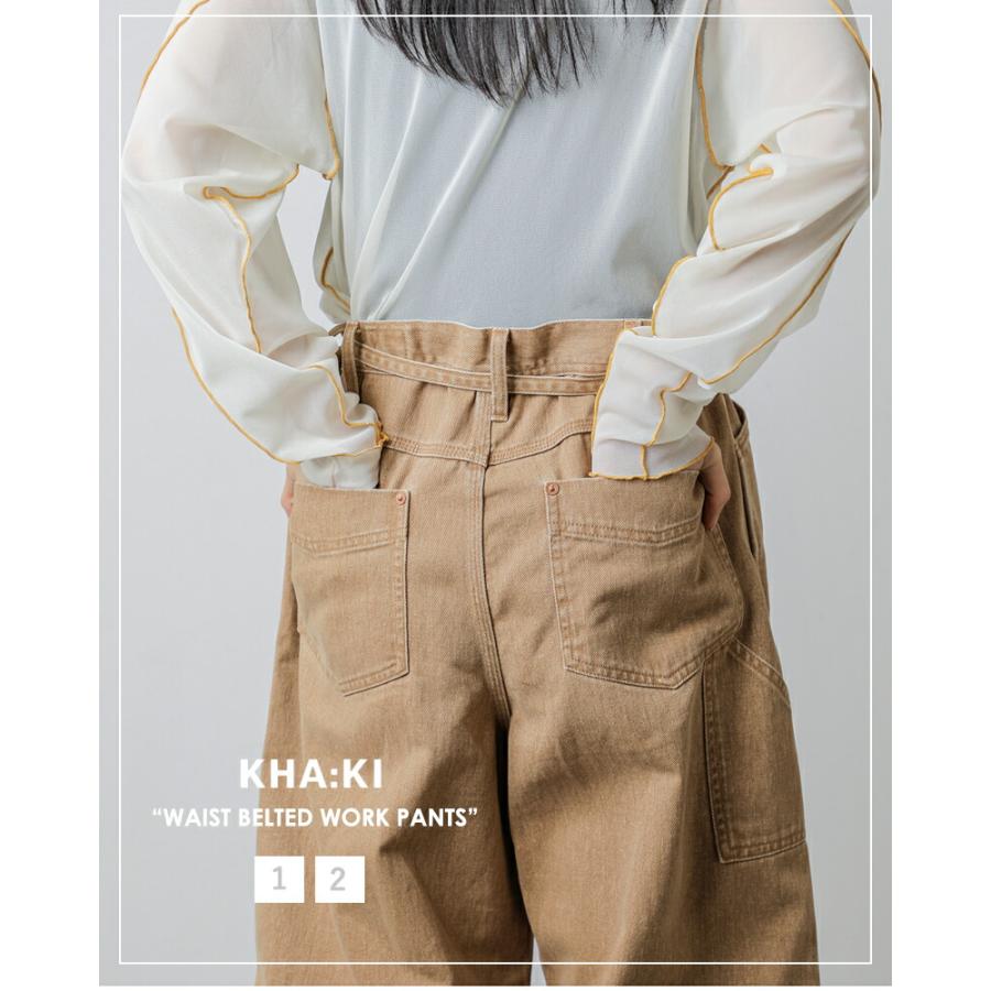 kha:ki（カーキ） フェードカラーデニム ウエストベルテッド