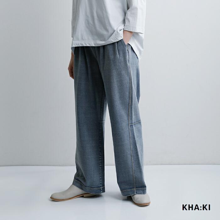 kha:ki（カーキ） インディゴ フレンチテリー ワイドストレートパンツ