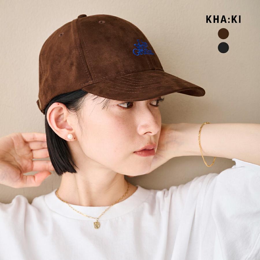 kha:ki（カーキ） スエード 刺繍 6パネルキャップ LIVE YOUR GROUND