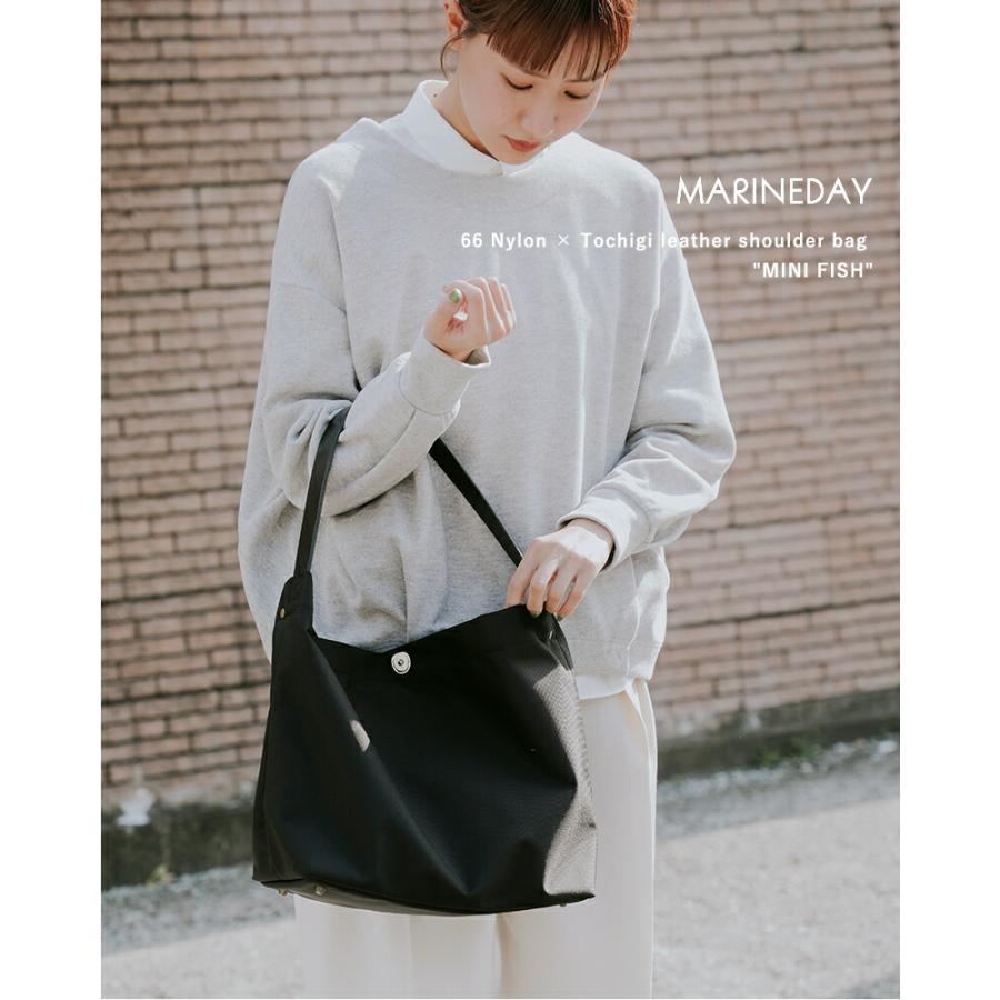 マリンデイ MARINE DAY 66ナイロン×栃木レザー ミニ トートバッグ mini fish mini-fishレディース | MARINEDAY | 08