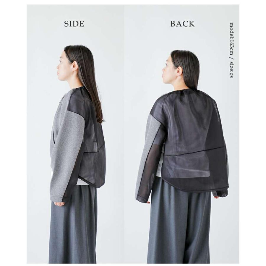【未使用級】ANAYI アナイ メッシュブルゾン シアー ライトアウター　S 麻 ANAYI（アナイ） ブルゾン アウター メッシュレイヤージップブルゾン