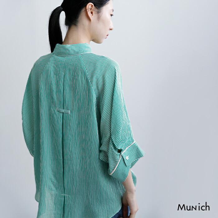 Munich（ミューニック） ストライプ ハーフスリーブ シャツ mn261t16