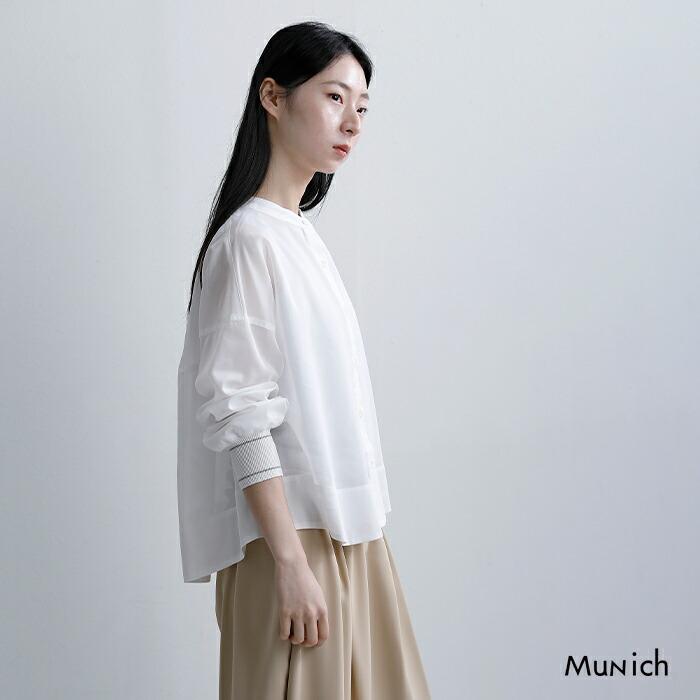 Munich（ミューニック） シアーボイル×ニットリブカフス シャツ