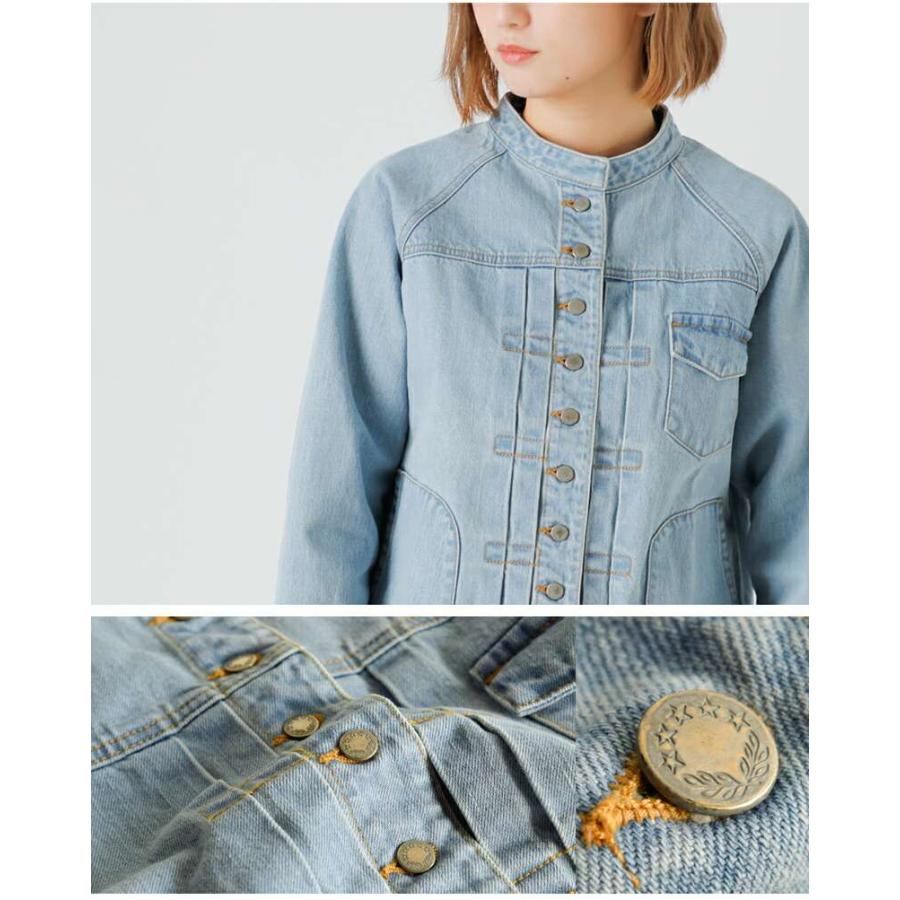 Si-Si-Si スースースー ブリーチ デニム バンドカラー