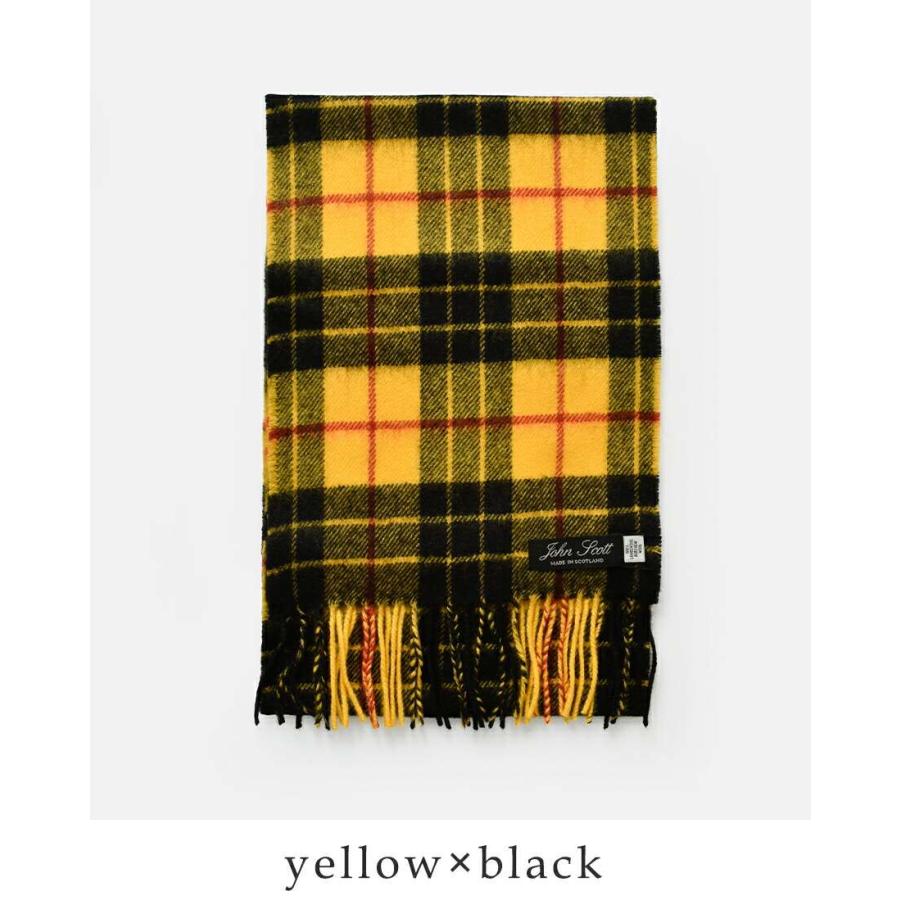 John Scott（ジョンスコット） ラムウール チェック スカーフ マフラー