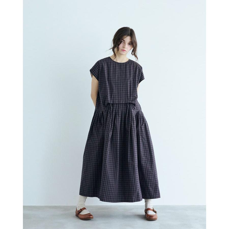 MAGALI（マガリ） ウォッシュドコットン ラウンドスリーブ ワンピース