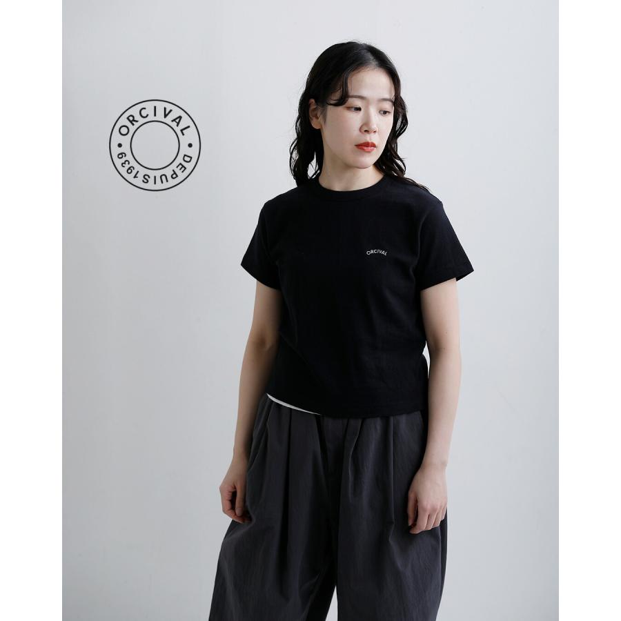 ORCIVAL（オーシバル） オーチバル コットン天竺 刺繍ロゴ 半袖Tシャツ