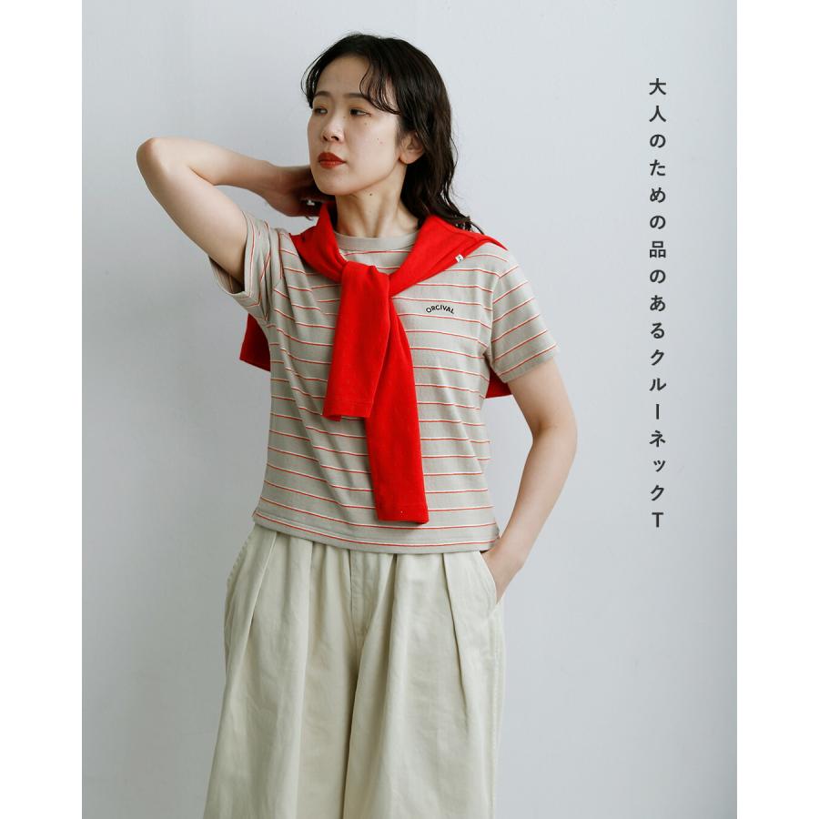 【新品タグ付】　45R カディコットンプルオーバー　R刺繍　コットン　ポンポン ORCIVAL（オーシバル） オーチバル コットン天竺 刺繍ロゴ 半袖Tシャツ