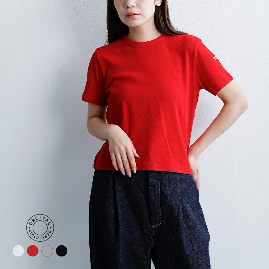 ORCIVAL（オーシバル） オーチバル パターンメッシュ クルーネック