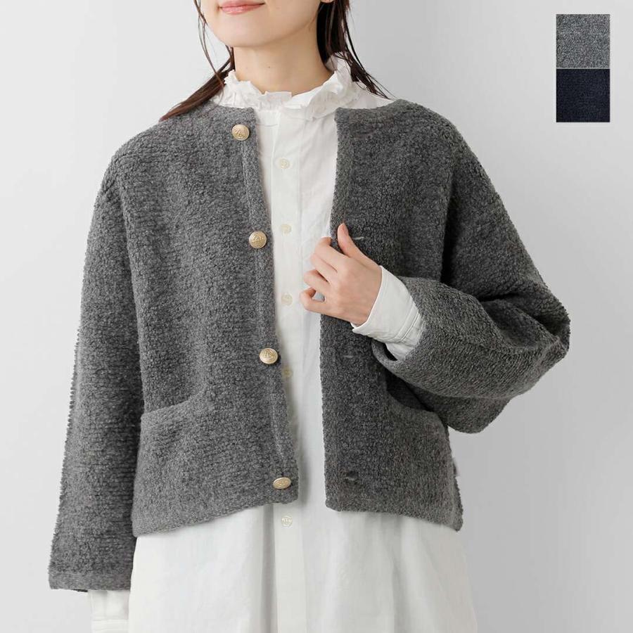 ORCIVAL ロングニットカーディガン フード付き 極美品 グレージュ ORCIVAL（オーシバル） オーチバル ウール ニットブークレ