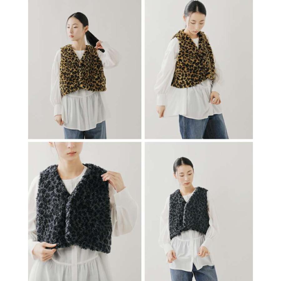 パリドゥアオウネ PARIS DE AOUNE ボア Vネック ミニベスト pa253ct026