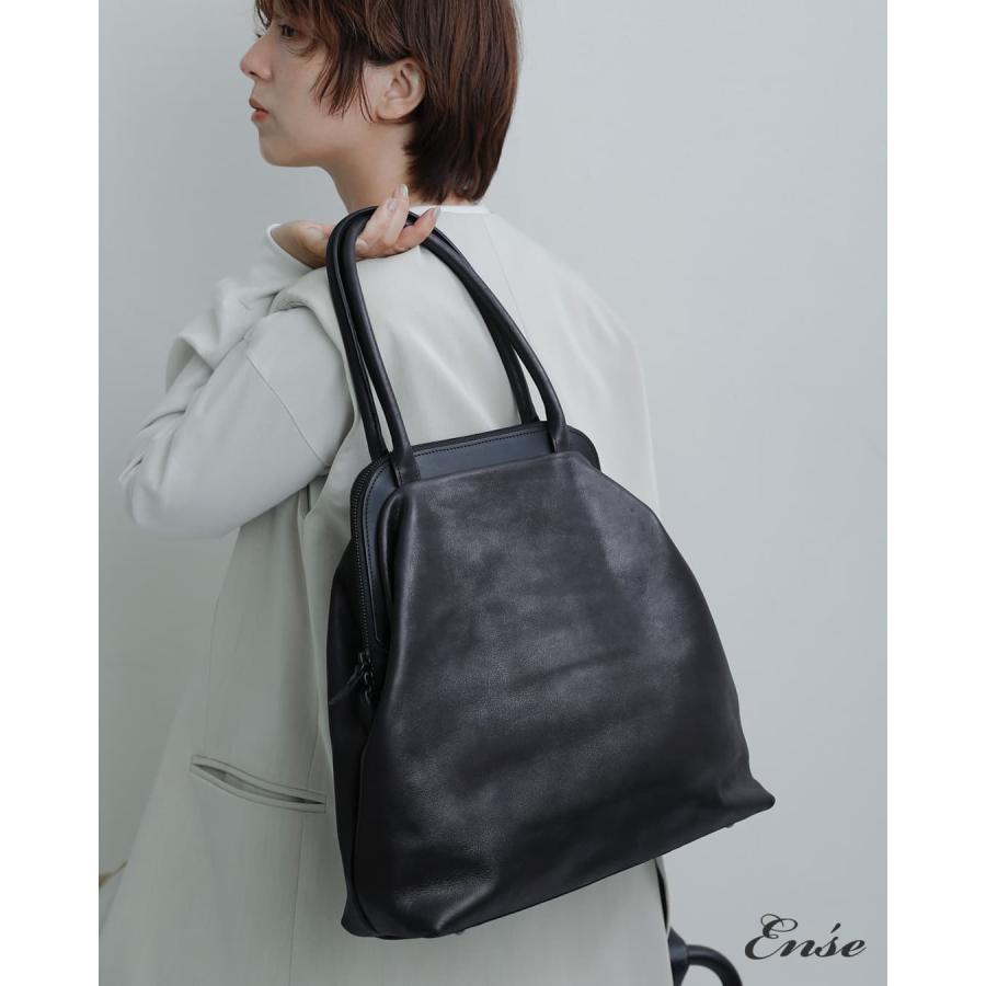 Ense（アンサ） キップレザー がま口 トートバッグ pens-501
