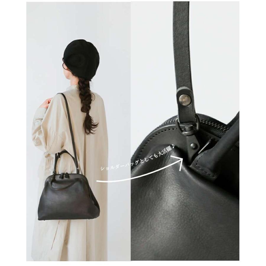 Ense（アンサ） キップレザー がま口 ショルダー バッグ Sサイズ