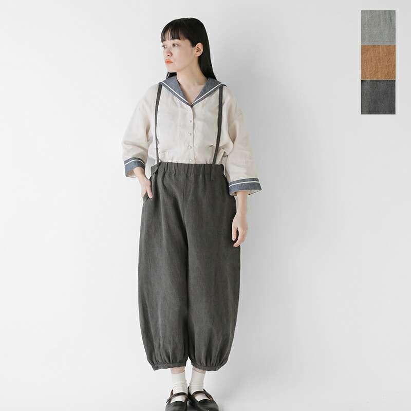 マガリ MAGALI フレンチリネン＆コットン　サスペンダーパンツ マガリ MAGALI フレンチリネン＆コットンサスペンダーパンツ