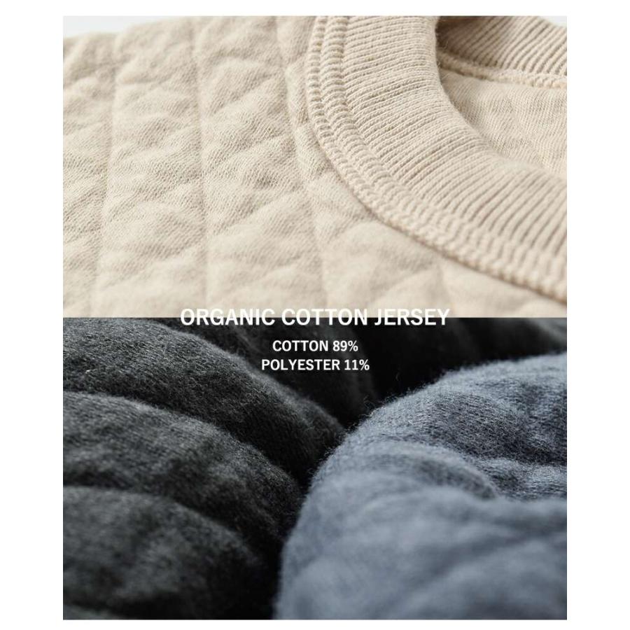 RINEN リネン オーガニック天竺 ダイヤキルティング クルーネック プル