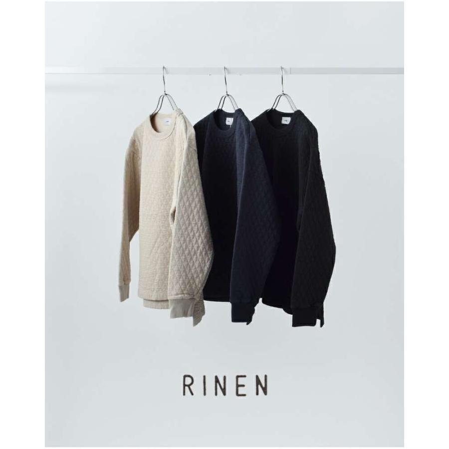 RINEN リネン オーガニック天竺 ダイヤキルティング クルーネック プル