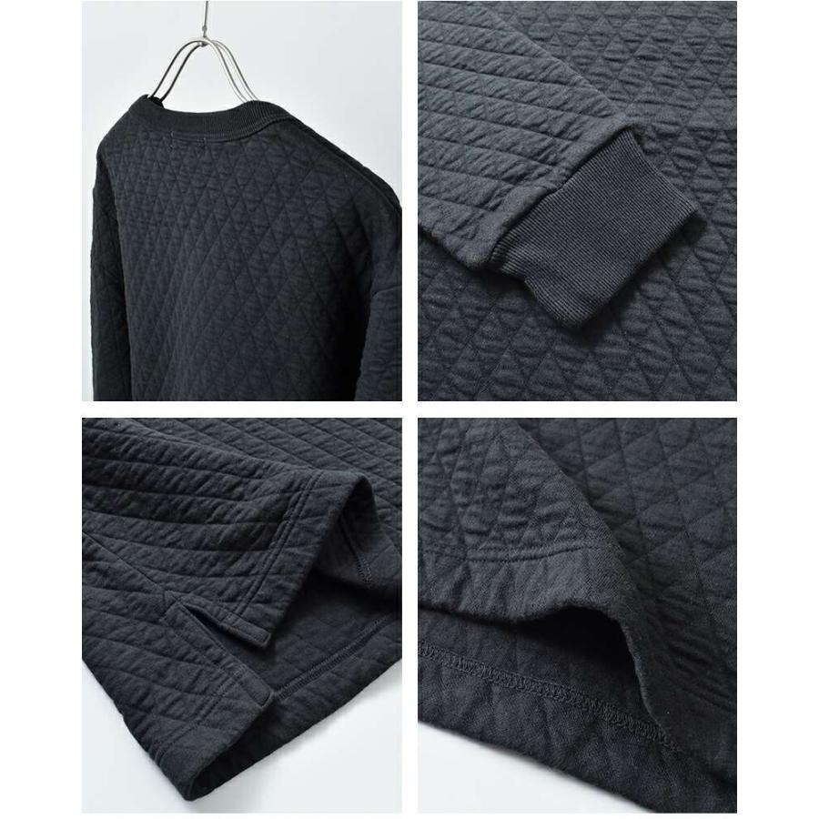 RINEN リネン オーガニック天竺 ダイヤキルティング クルーネック プル