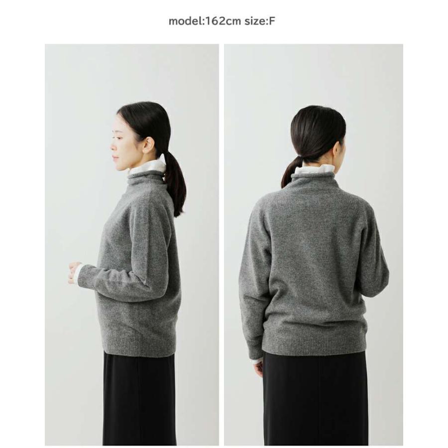 RINEN リネン ウール天竺編み タートルネック ニット プルオーバー