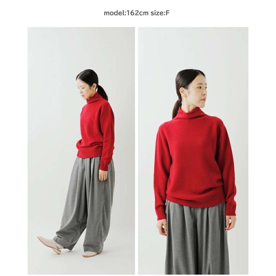 RINEN リネン ウール天竺編み タートルネック ニット プルオーバー