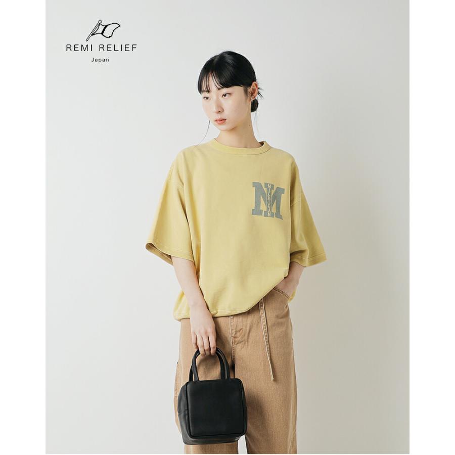 アパルトモン REMI RELIEF Compact Tシャツ　レミ　カーキ REMI RELIEF（レミ レリーフ） REMI RELIEF SP加工裏毛 半袖 クルー
