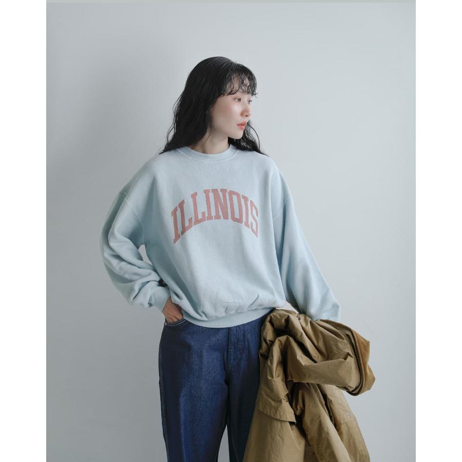 レミレリーフ スウェット ヴィンテージ加工 Illinois パープル М REMI RELIEF（レミ レリーフ） REMI RELIEF SP加工 起毛裏毛 クルー