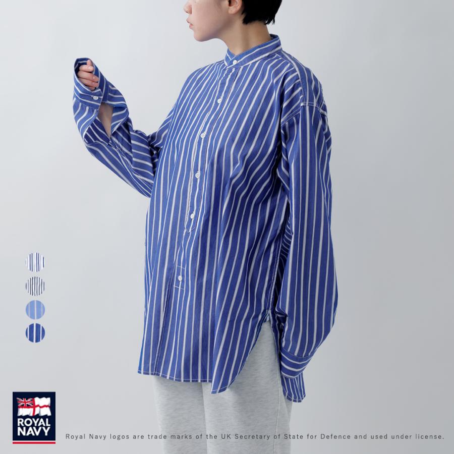 ROYAL NAVY（ロイヤルネイビー） コットン バンドカラー ストライプ