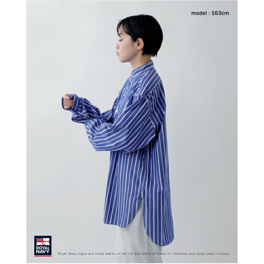 ROYAL NAVY（ロイヤルネイビー） コットン バンドカラー ストライプ