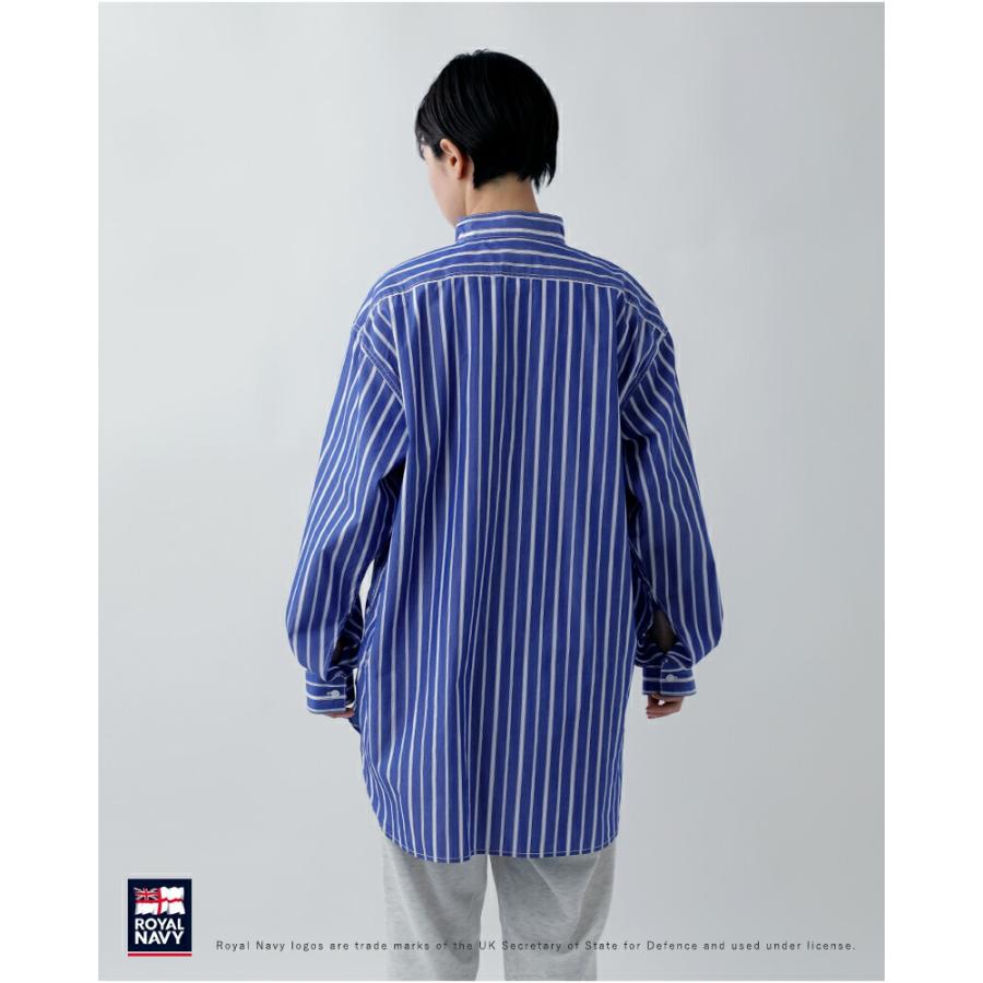 ROYAL NAVY（ロイヤルネイビー） コットン バンドカラー ストライプ