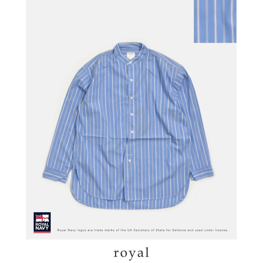 ROYAL NAVY（ロイヤルネイビー） コットン バンドカラー ストライプ