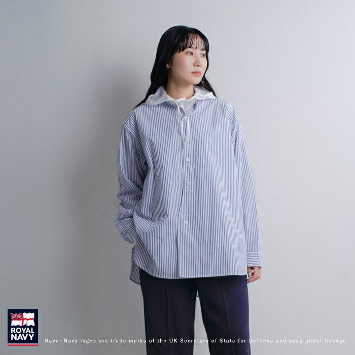ROYAL NAVY（ロイヤルネイビー） コットン バンドカラー ストライプ