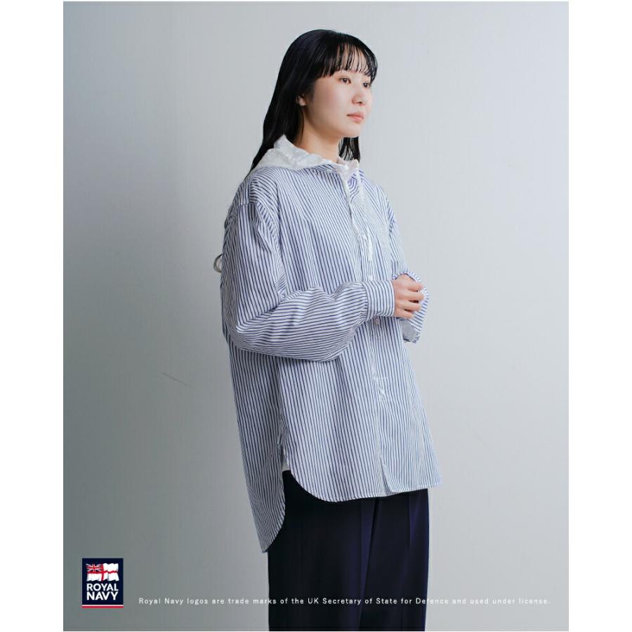ROYAL NAVY（ロイヤルネイビー） コットン バンドカラー ストライプ