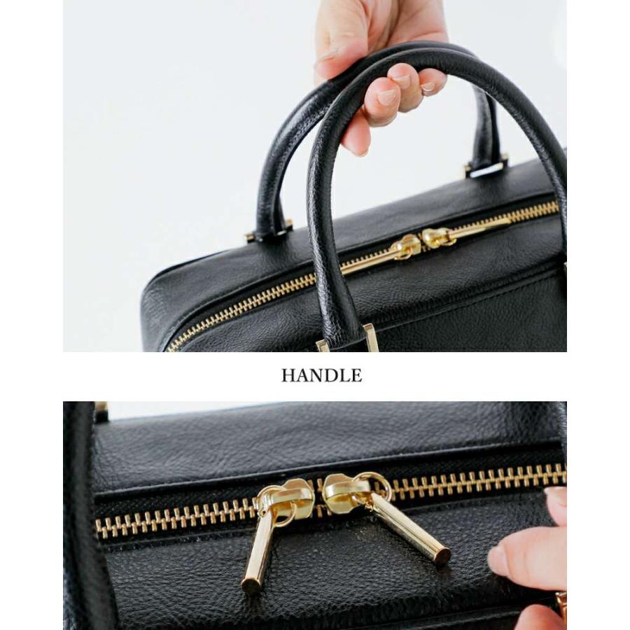 POMTATA（ポンタタ） カウレザー ボックスシェイプ型 ハンドバッグ