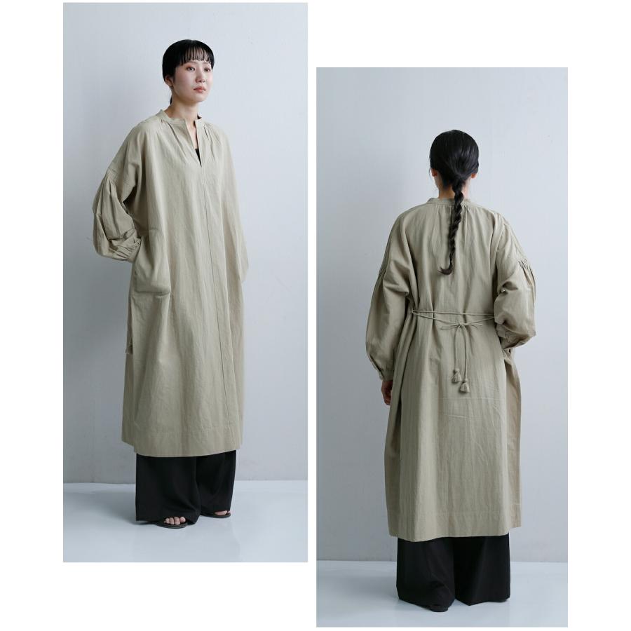 ノーメント normment コットンリネン タッセルリボン ワンピース