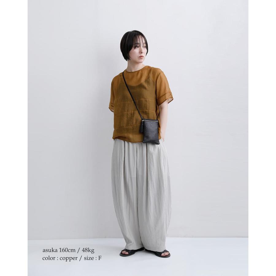 ノーメント normment シアーテンセル ショートスリーブ トップス SHEER