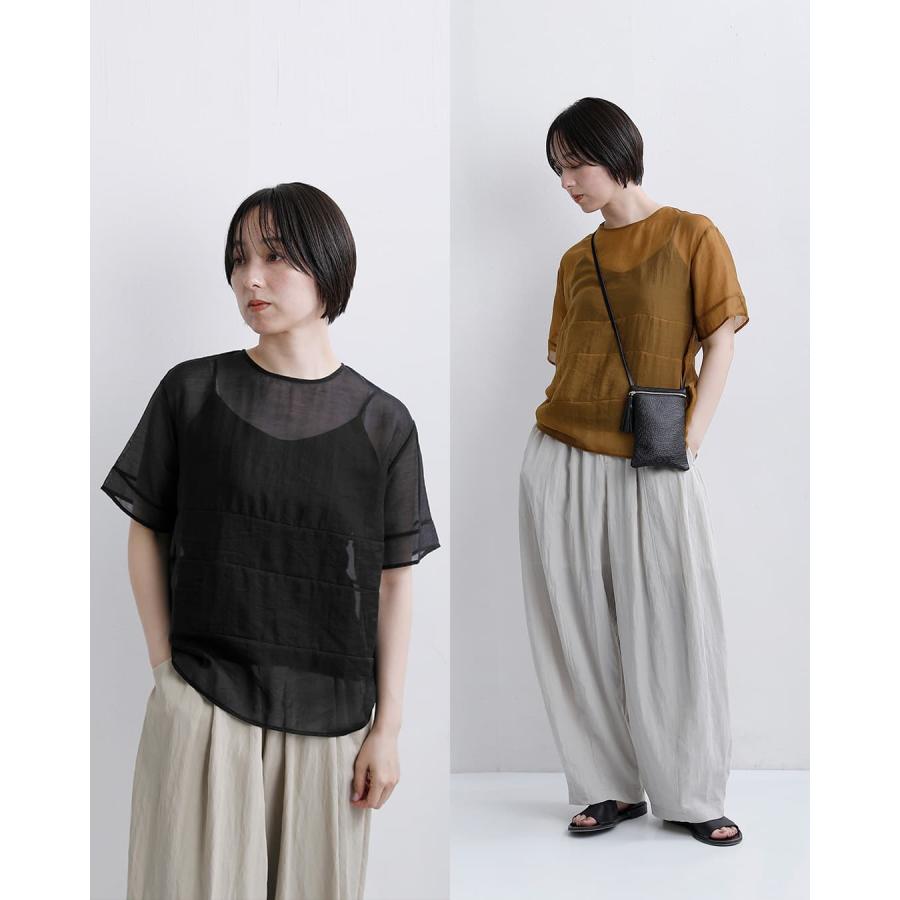 ノーメント normment シアーテンセル ショートスリーブ トップス SHEER