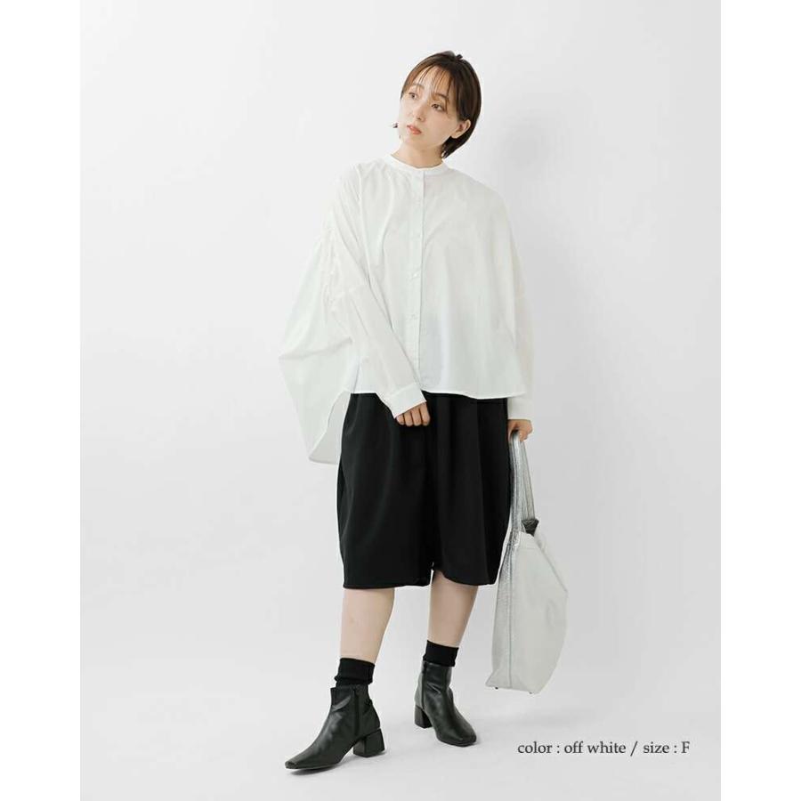 yori バックギャザーロングシャツ ホワイト yori バックギャザーシャツ ホワイト