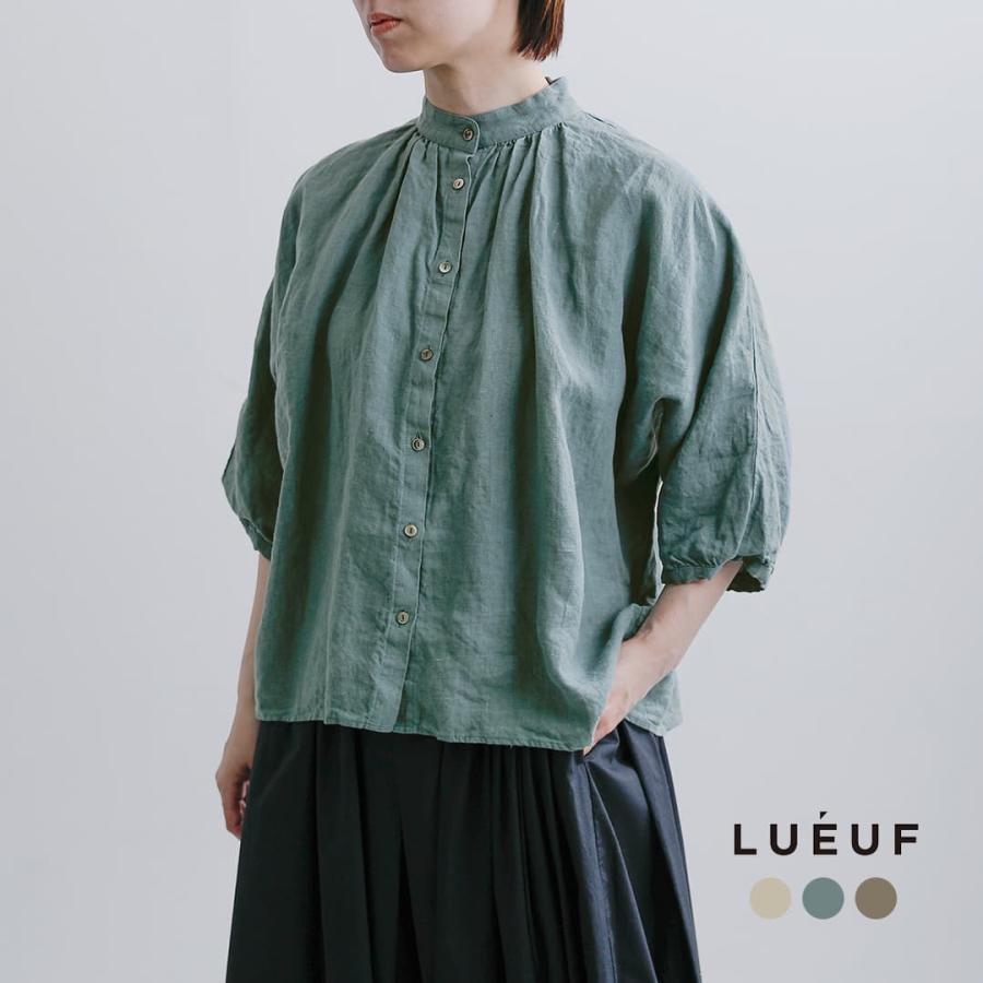 セール【30%OFF】ルフ LUEUF フレンチリネン ギャザーシャツ sa371108