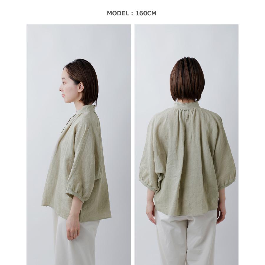 セール【30%OFF】ルフ LUEUF フレンチリネン ギャザーシャツ sa371108 