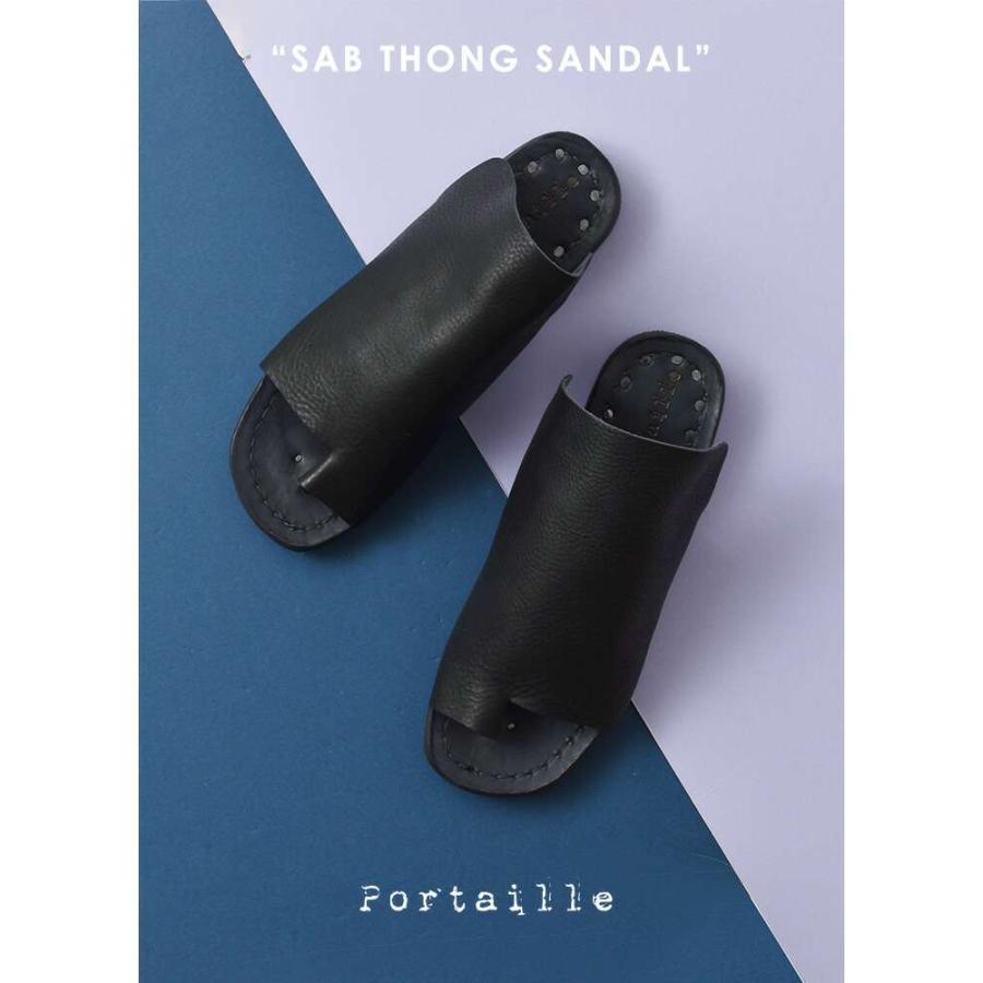 Portaille ポルタユ レザー アッパー トング サンダル Sab thong 