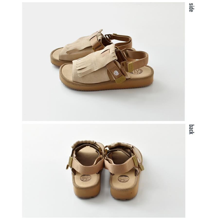 SHAKA（シャカ） オープントゥ ミュール キルト スエード サンダル