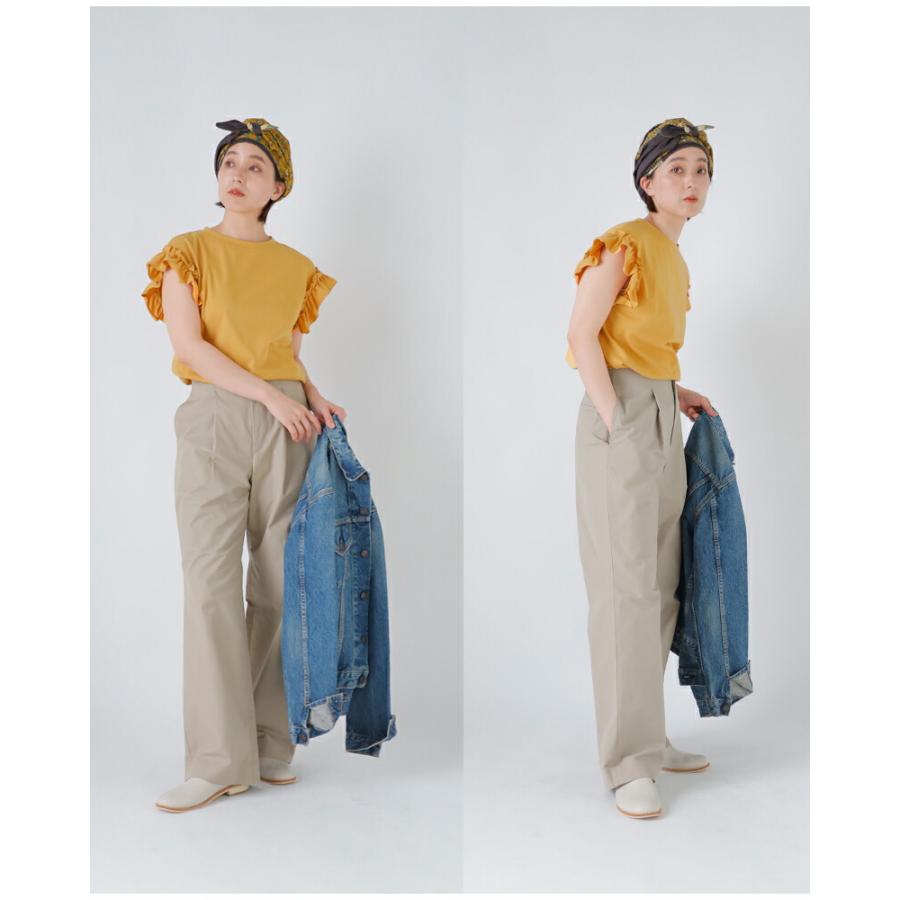 新品・未使用【SLOANE 】ウールxコットン フリンジフレンチスリーブ　2 SLOANE（スローン） オーガニックコットン フリルフレンチスリーブ