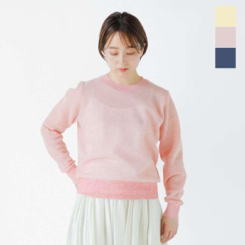 SLOANE スローン　プルオーバー　クルーネック SLOANE｜18G ワイドリブ シルク 5分袖 クルーネック プル