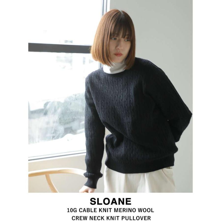 SLOANE 12G メリノウールミラノリブクルーネックニット SLOANE 12G メリノウールミラノリブクルーネックニット