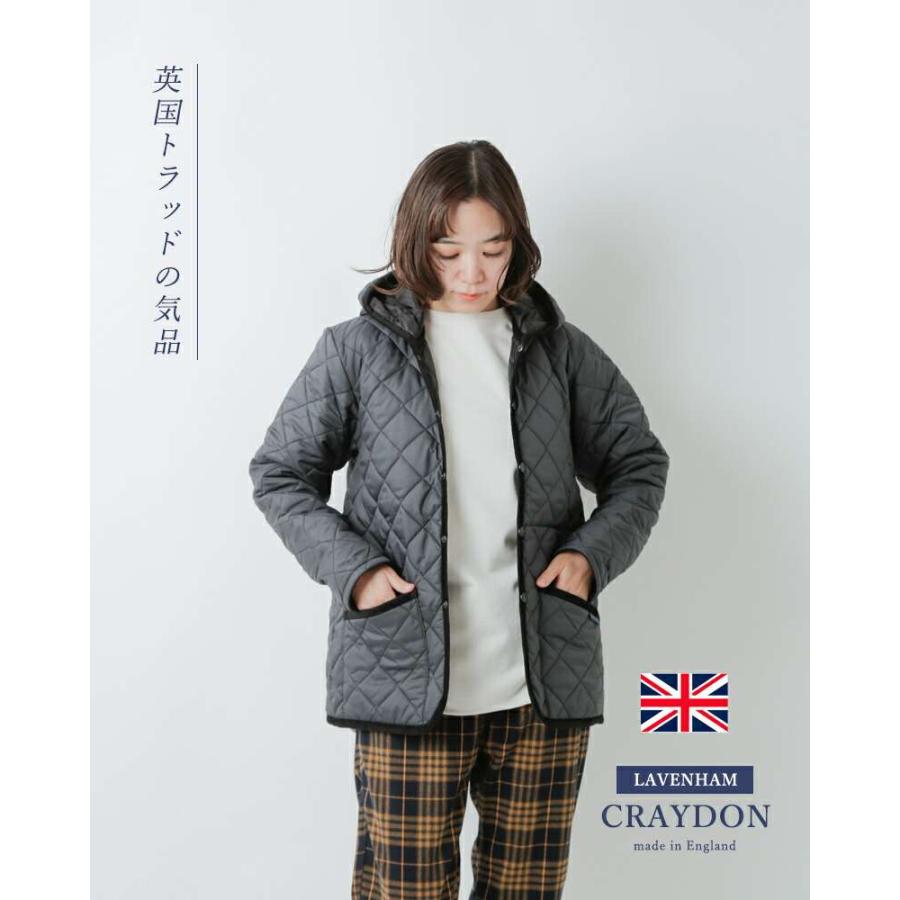 ラベンハム　キルティング　フード付き　グレー色　ワイン色　クレイドン LAVENHAM（ラベンハム） フード付き クレイドン キルティング